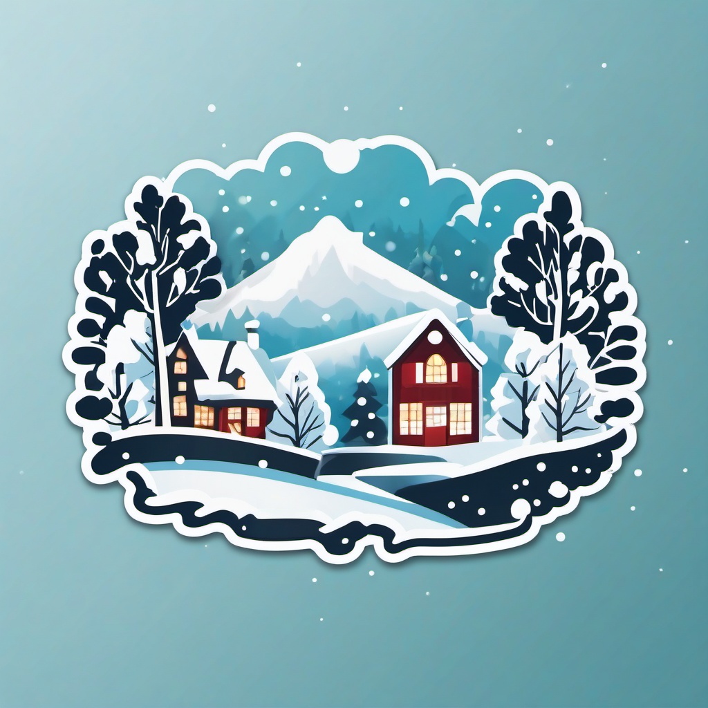 Winter wonderland sticker- Festive and magical, , sticker vector art, minimalist design