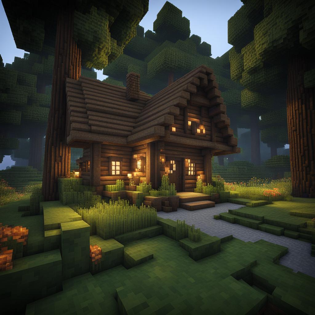 rustic cottage in a serene forest clearing - minecraft house design ideas minecraft block style