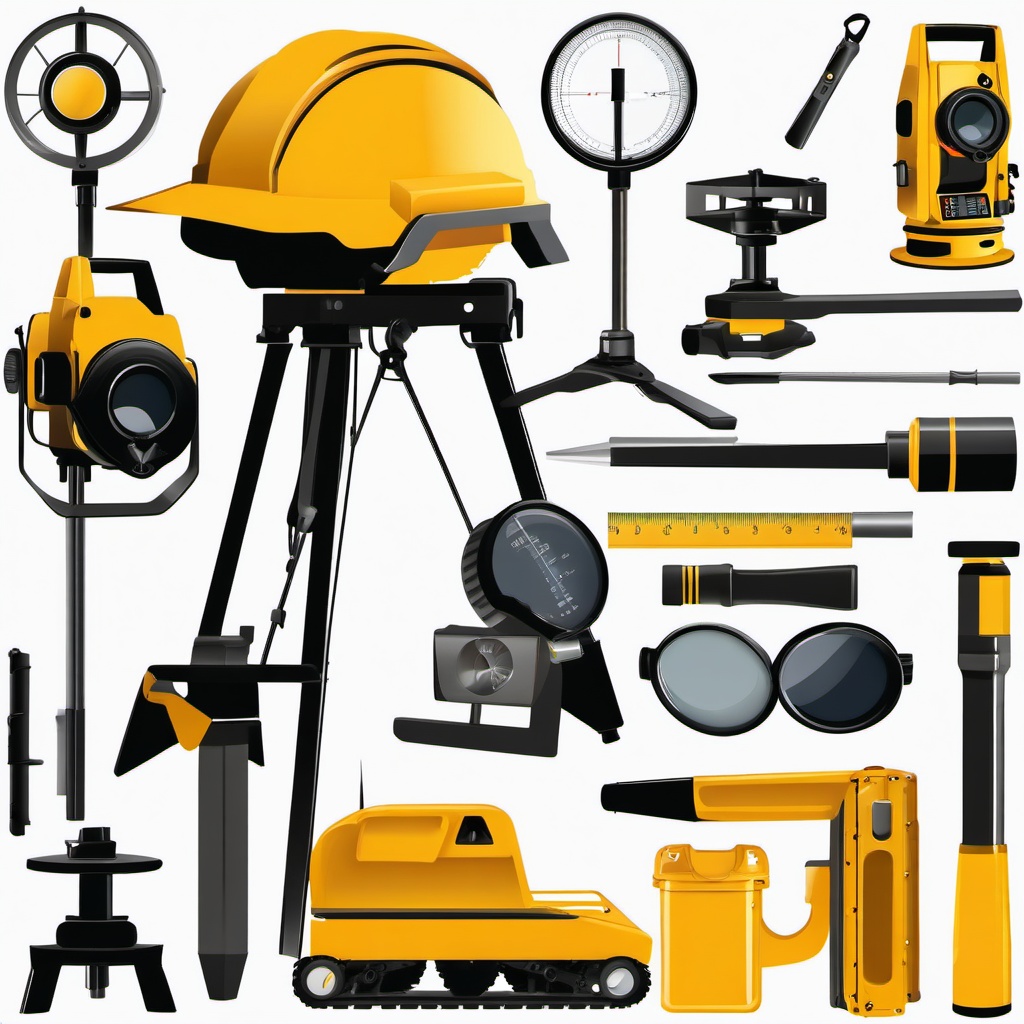 Surveyor Equipment clipart - Surveying instruments and equipment., ,vector color clipart,minimal