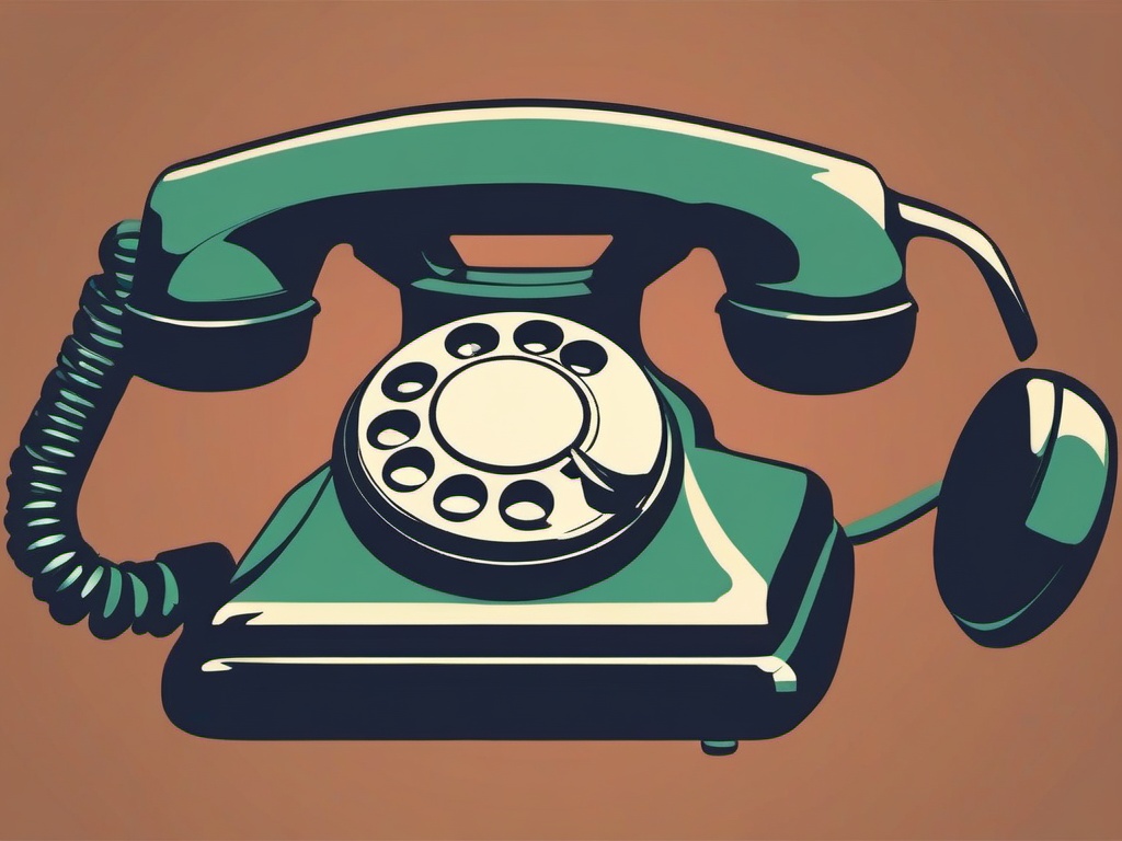 Telephone receiver icon - Telephone receiver icon for old-school communication,  color clipart, vector art