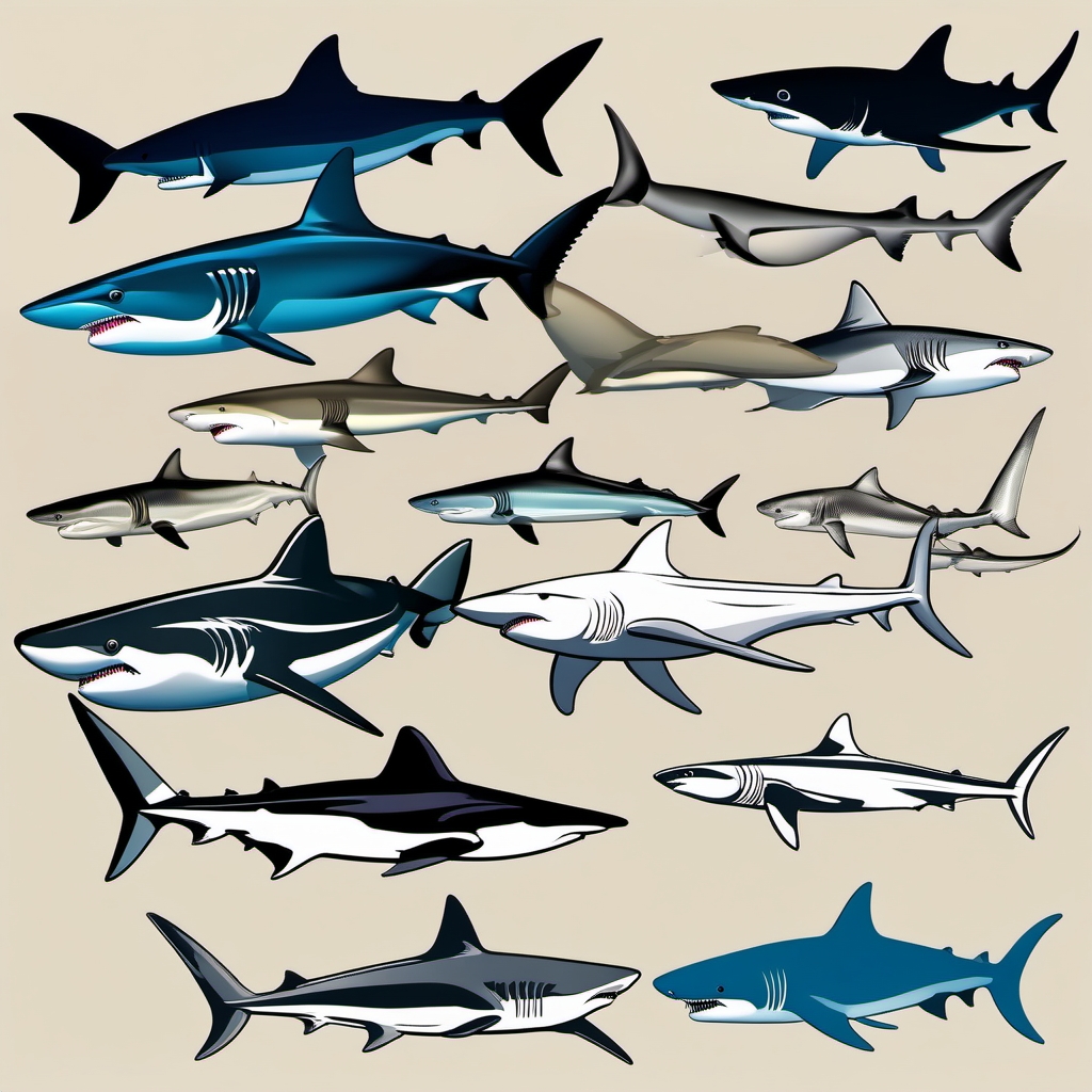 Shark Pictures - A compilation of stunning pictures showcasing the beauty and diversity of sharks.  color vector clipart