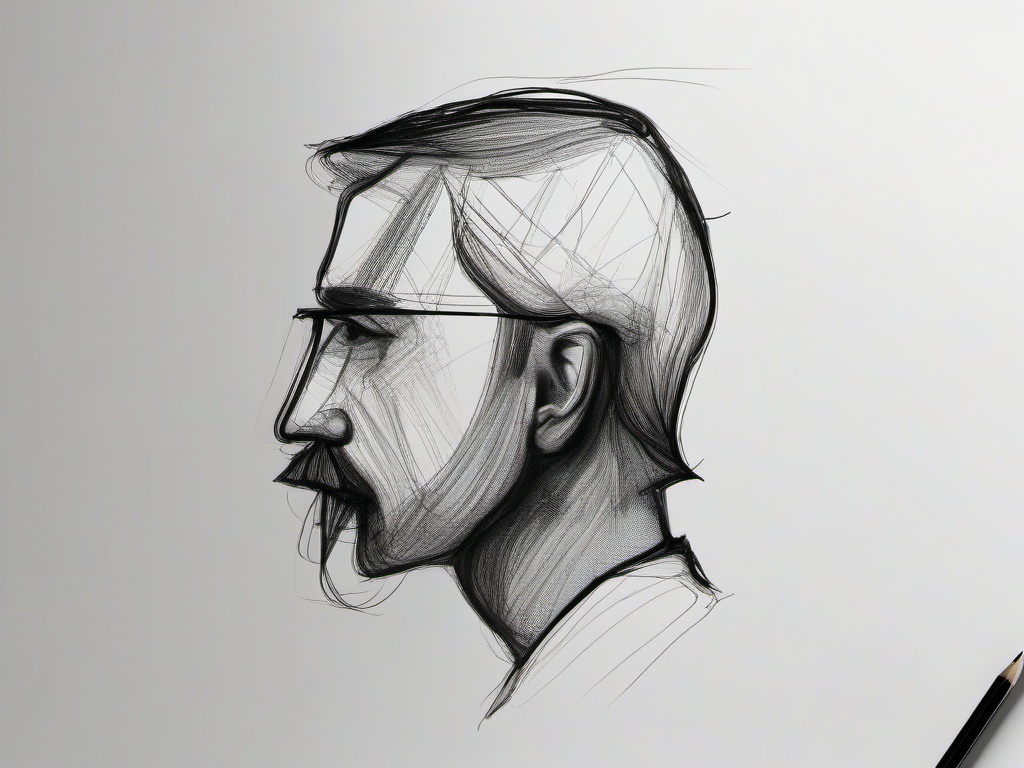 drawing of a wide nose  minimal rough sketch scribbles,doodles,black and white