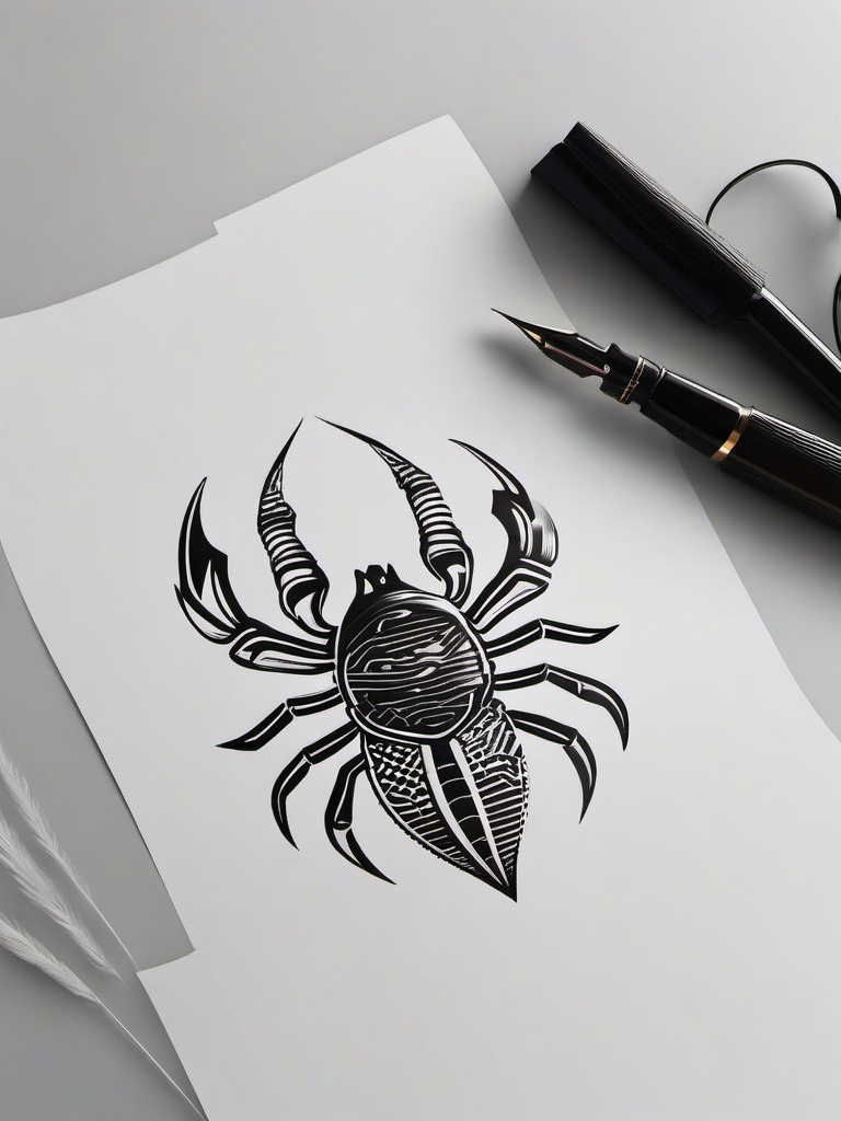 Best Tattoo for Scorpio Zodiac - Explore tattoo options that complement the traits of individuals born under the Scorpio zodiac.  simple vector color tattoo,minimal,white background