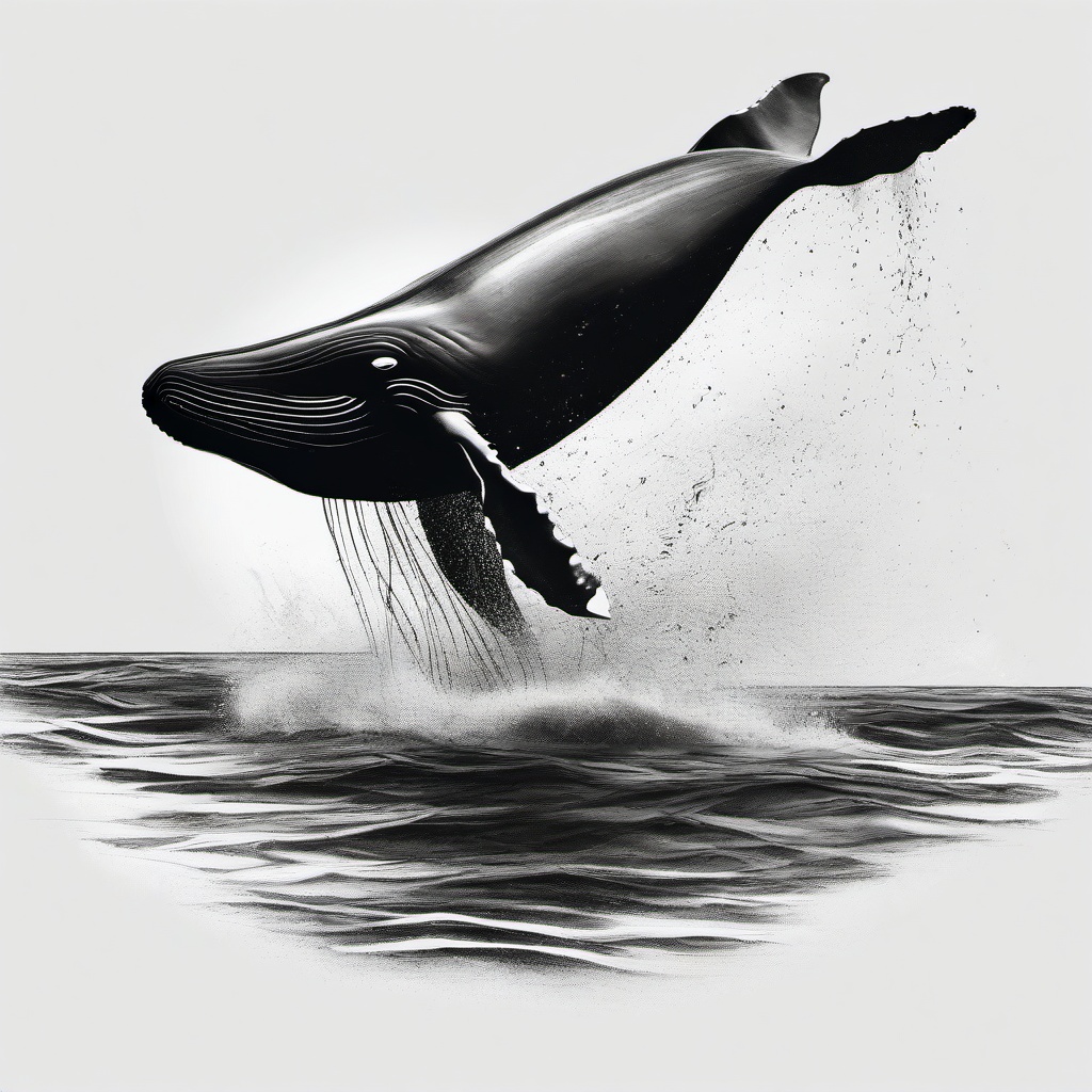 drawing of a whale with a spray  minimal rough sketch scribbles,doodles,black and white