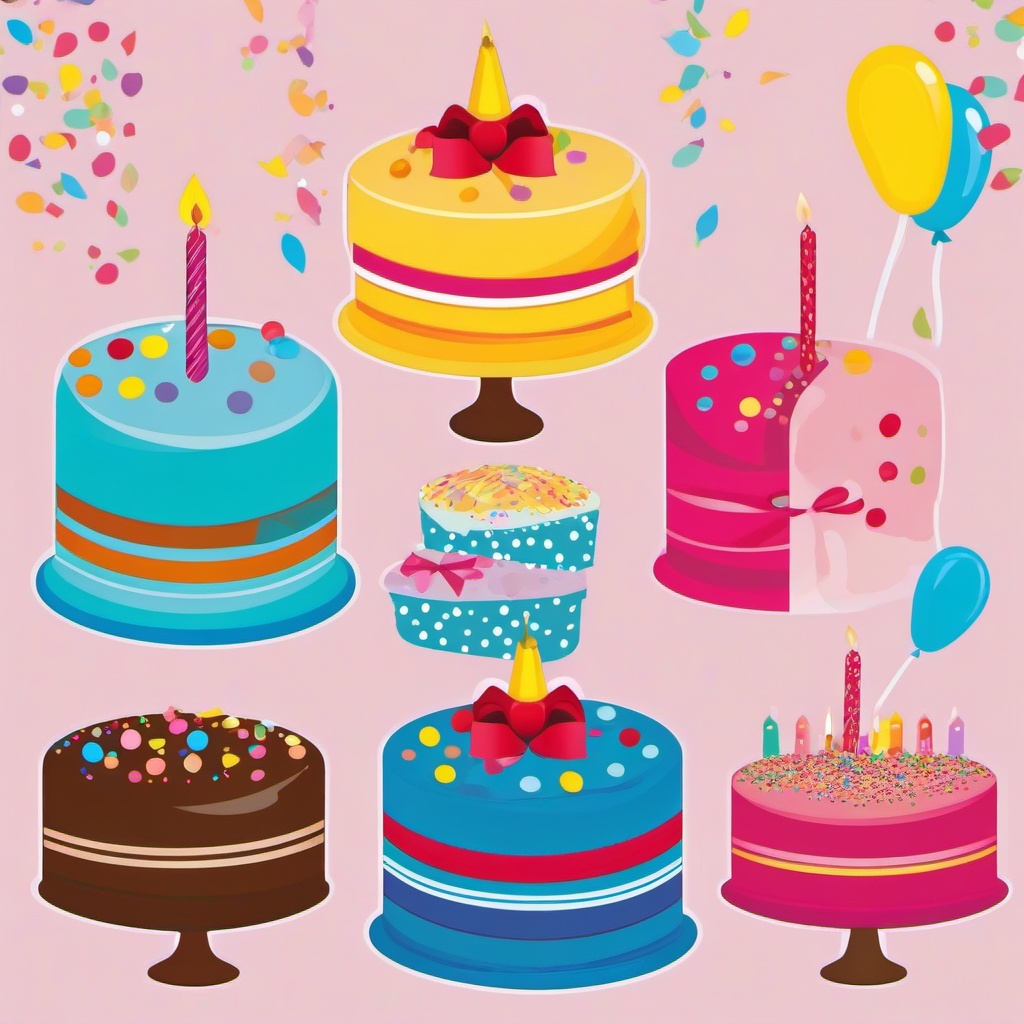 Birthday Cake clipart - colorful birthday cake with sprinkles  