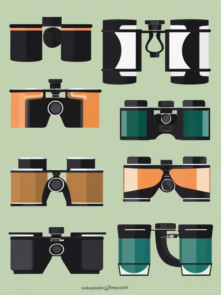 Wildlife Observation clipart - Binoculars for observing lake wildlife., ,vector color clipart,minimal