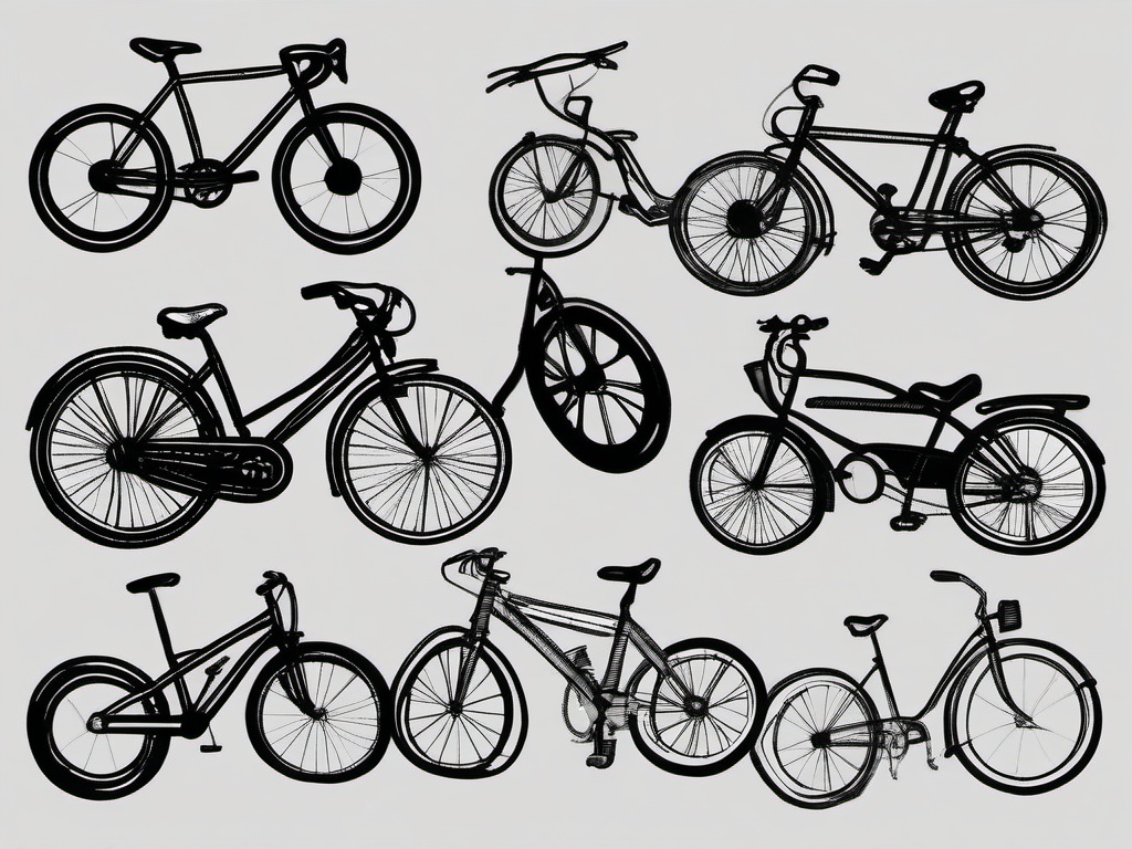 drawing of bikes  minimal rough scribbles,doodles,black and white