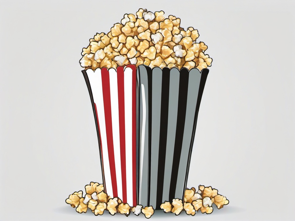 popcorn clipart color  vector style illustration, white background