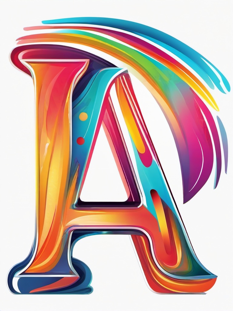 Letter 'A' with bright colors clipart.  vector style illustration, white background