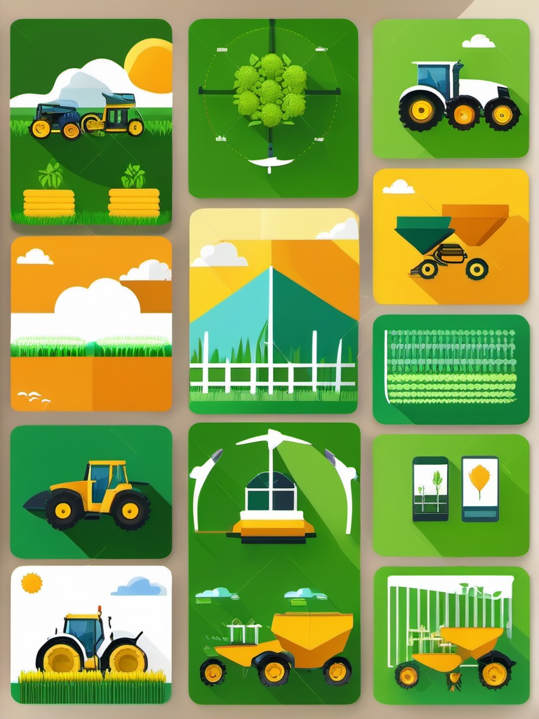 Smart Agriculture and Precision Farming Technologies clipart - Smart agriculture, ,vector color clipart,minimal