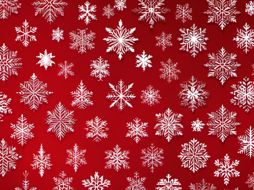 Red Wallpaper Christmas-Rich red with white snowflake and Christmas ornament patterns  background wallpaper