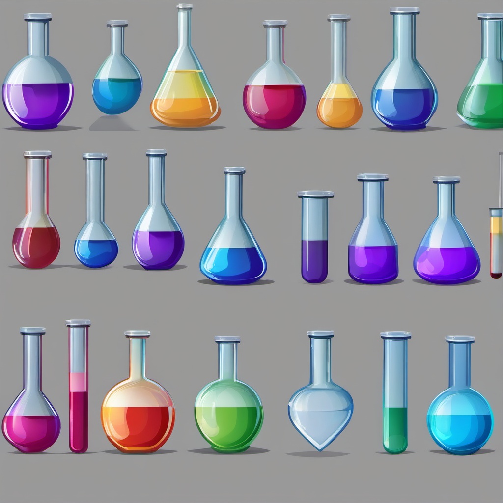 Lab Flask clipart - Glass container used for chemical reactions, ,color clipart vector style