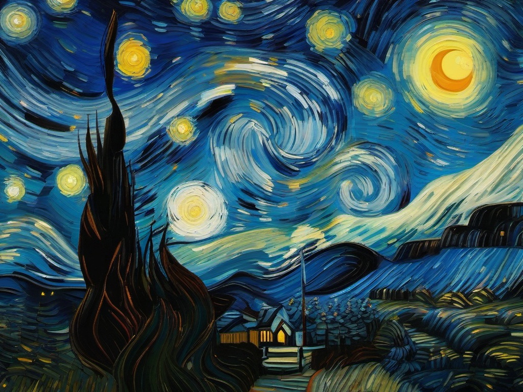 Van Gogh Starry Night 4K Wallpaper  