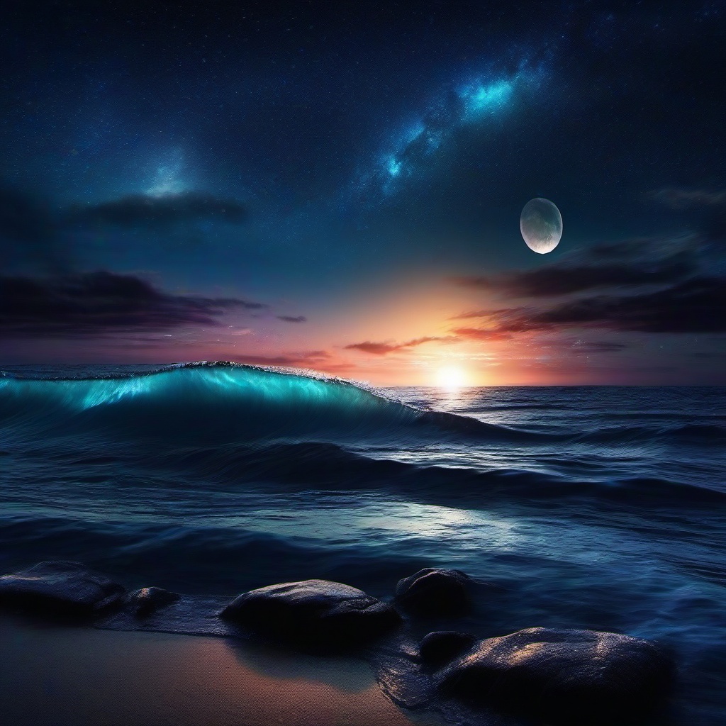 Ocean Background Wallpaper - night sky ocean wallpaper  