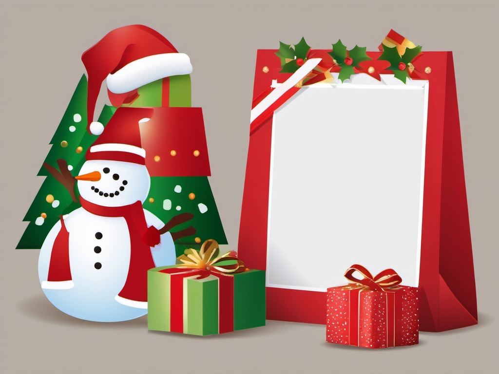 Clipart Images for Christmas,Illustrating a Christmas craft project with clipart images for Christmas  simple, 2d flat