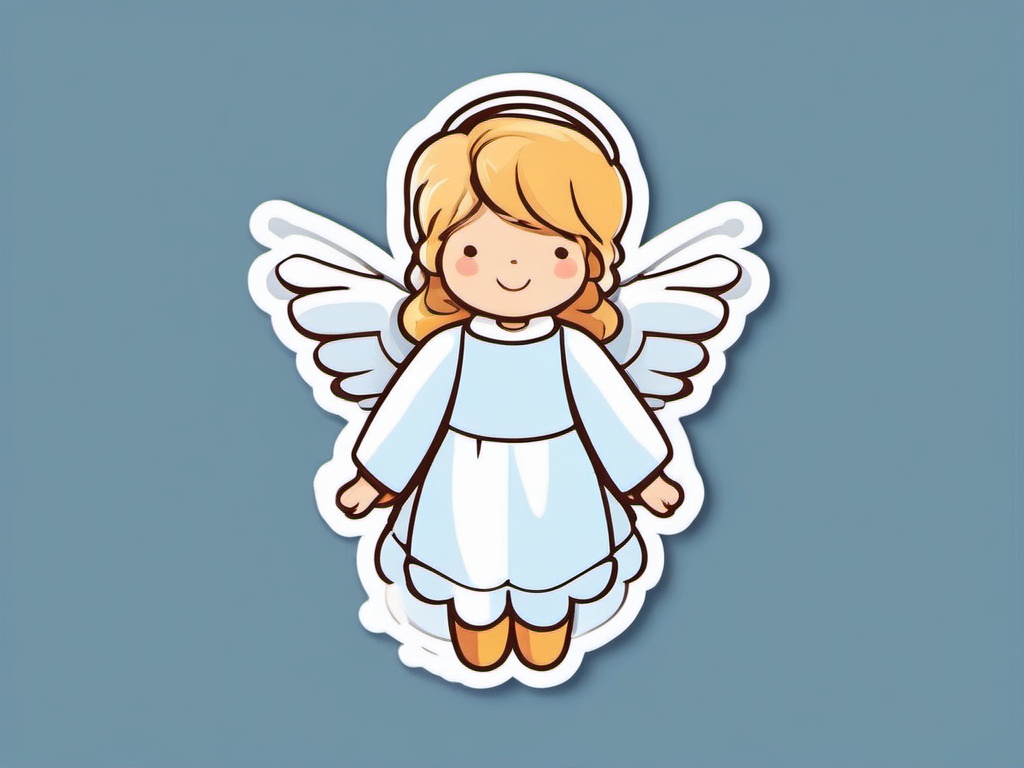 Snow angel sticker- Playful and angelic, , sticker vector art, minimalist design