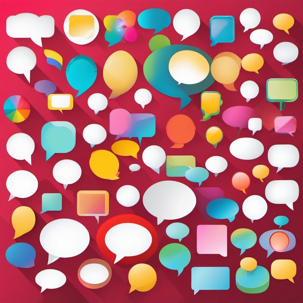 Clipart of Chat Bubbles Group - Chat bubbles group for group chats,  color vector clipart, minimal style