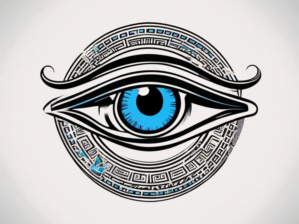 egyptian evil eye tattoo  simple vector color tattoo