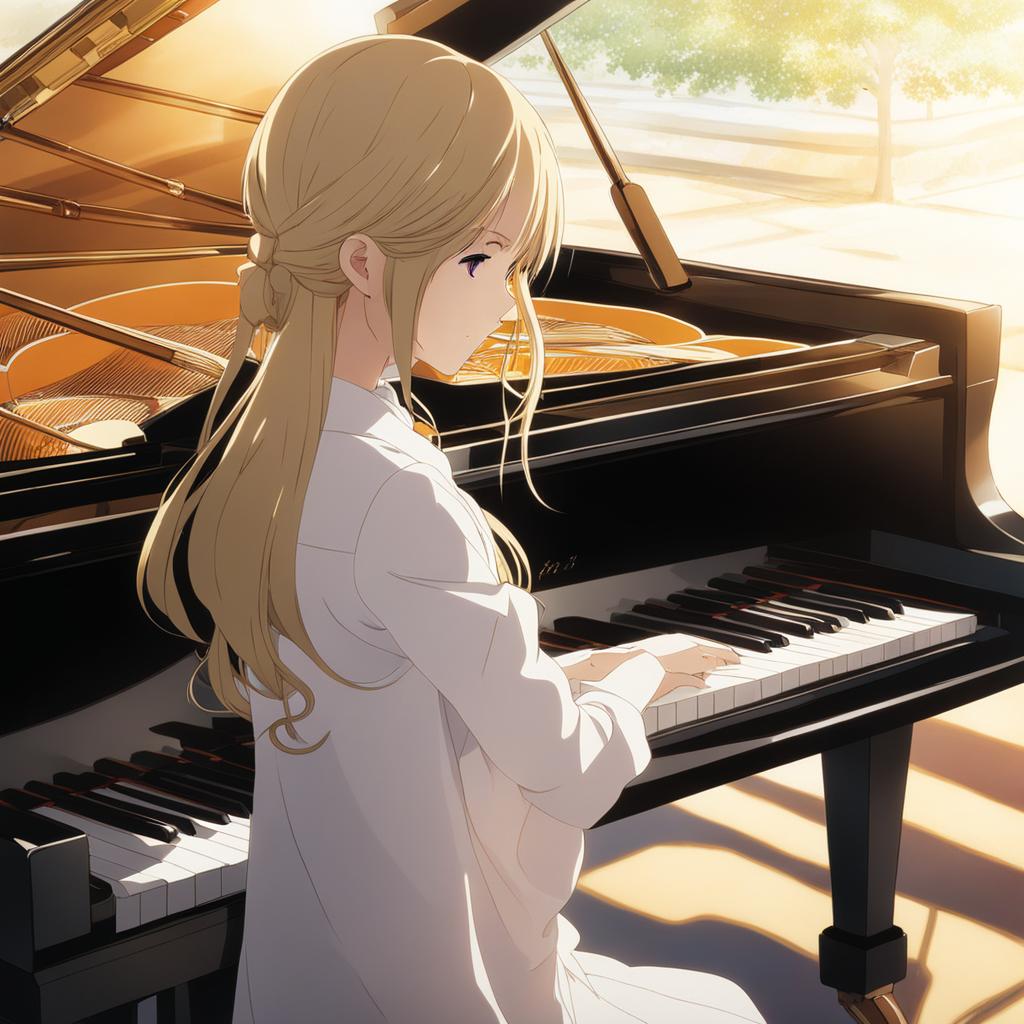 shigatsu wa kimi no uso - captivates an audience with a soulful piano performance. 