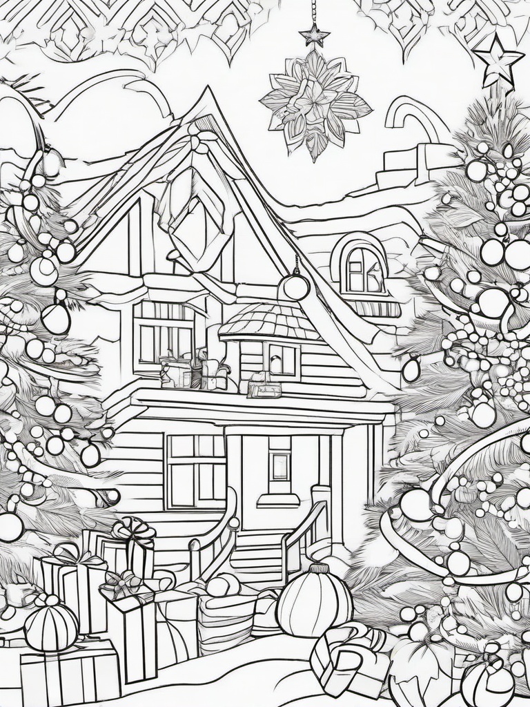 Cute Coloring Christmas Pages  outling,coloring pages,black and whit