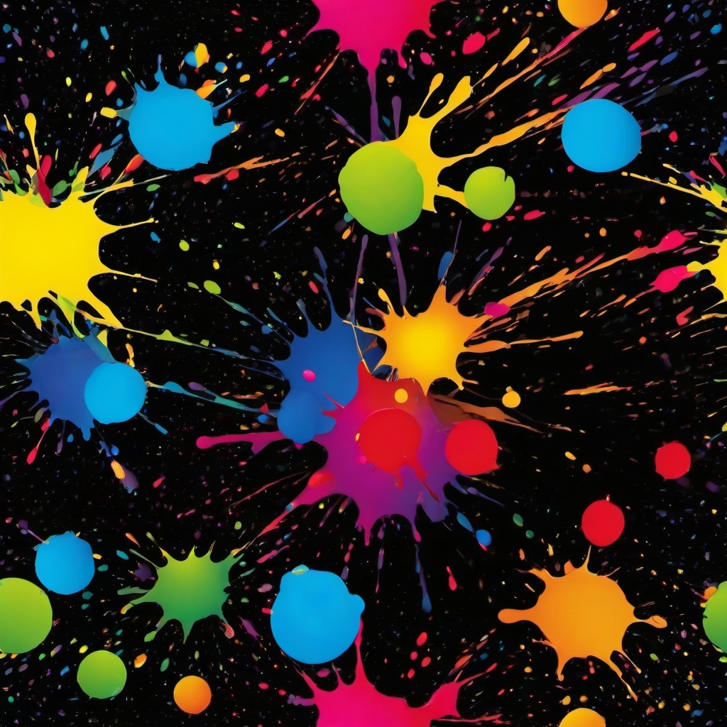 Splash Background - rainbow paint splatter on black background  