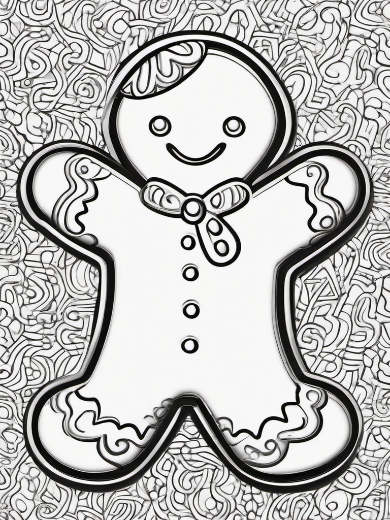 Colored Gingerbread Man  outling,coloring pages,black and whit