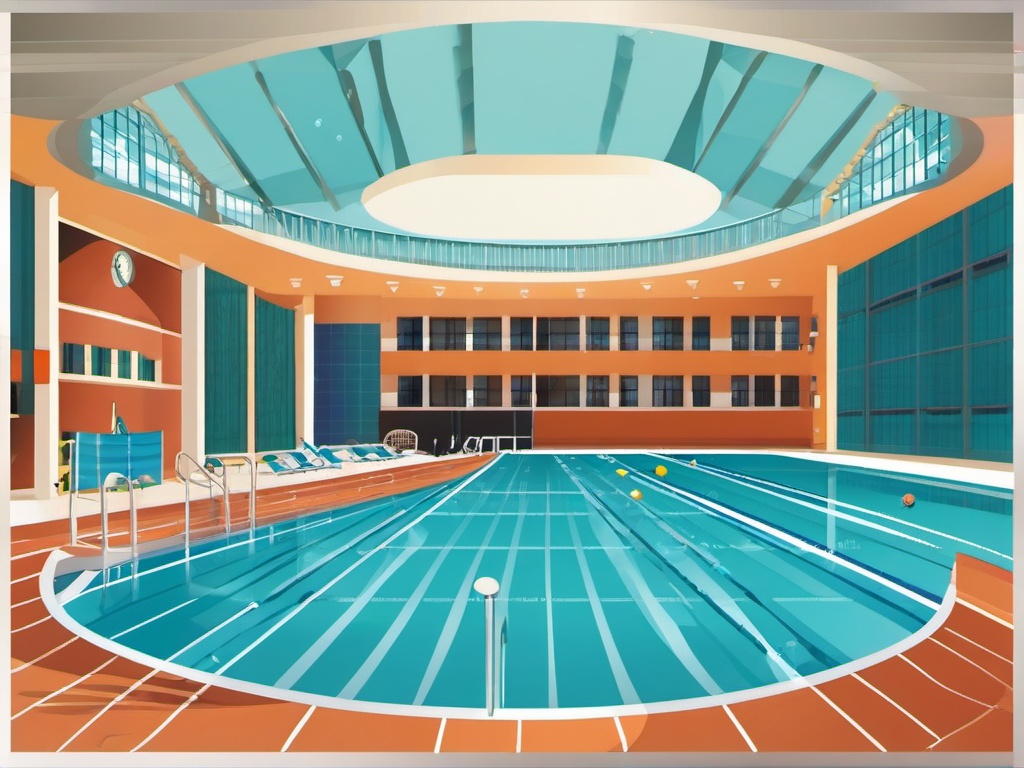 Sport clipart - swimming pool with lanes  vector clipart