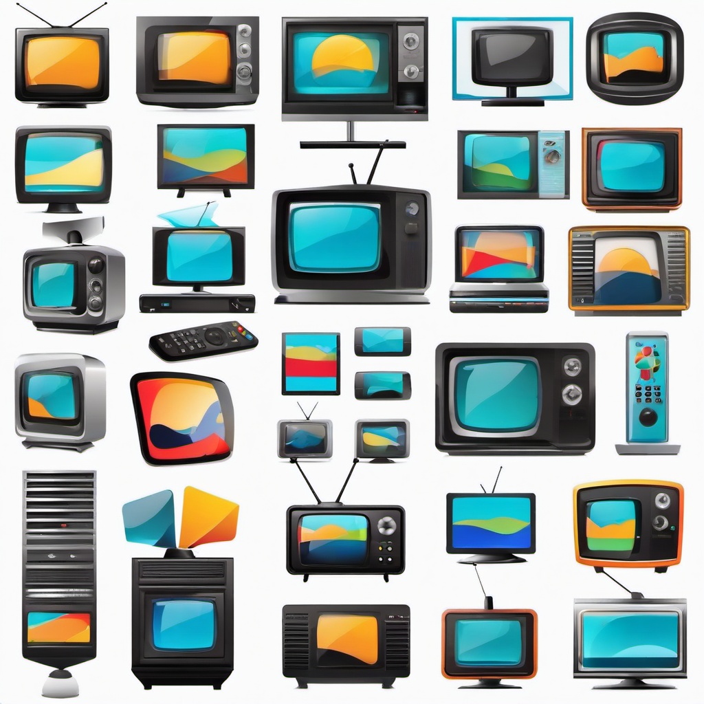 TV clipart - streaming service icons  vector clipart