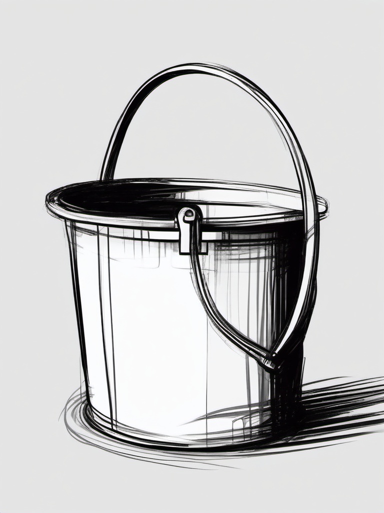 sketch of a bucket  minimal rough sketch scribbles,doodles,black and white