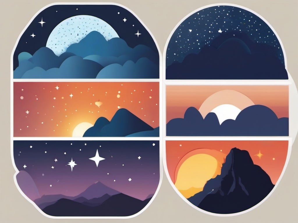 Meteor shower sticker- Celestial and dazzling, , sticker vector art, minimalist design