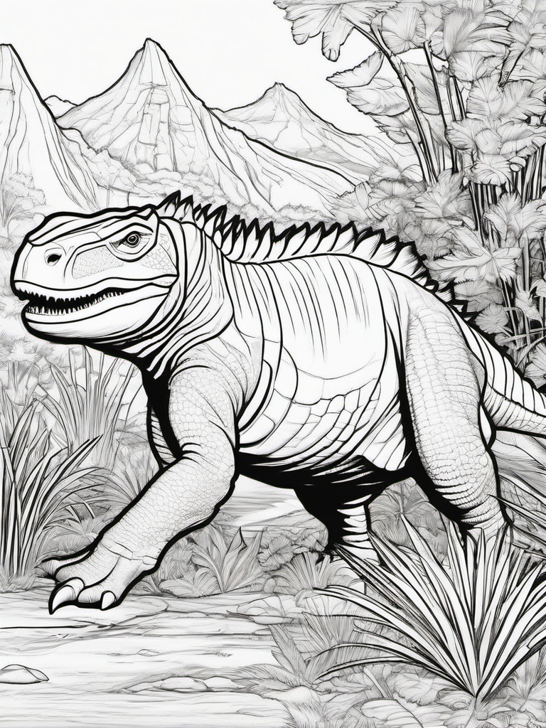 Nodosaurus Coloring Pages - Armored Cretaceous Herbivore  black outline printable coloring page