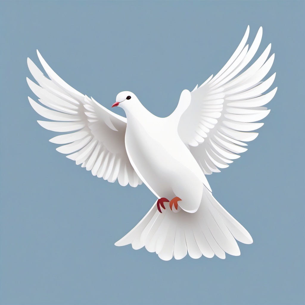 Dove with wings spread wide clipart.  vector style illustration, white background