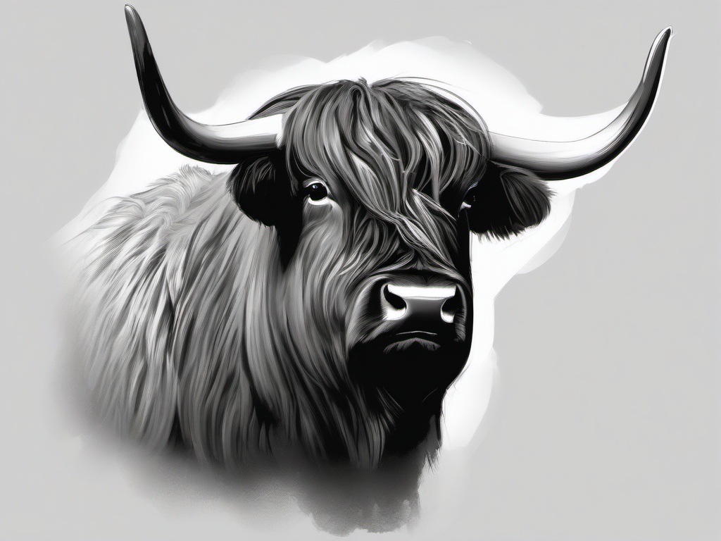 sketch of yak  minimal rough sketch scribbles,doodles,black and white