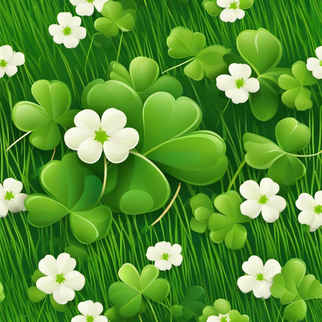 Four Leaf Clover clipart - lucky four-leaf clover in green grass  