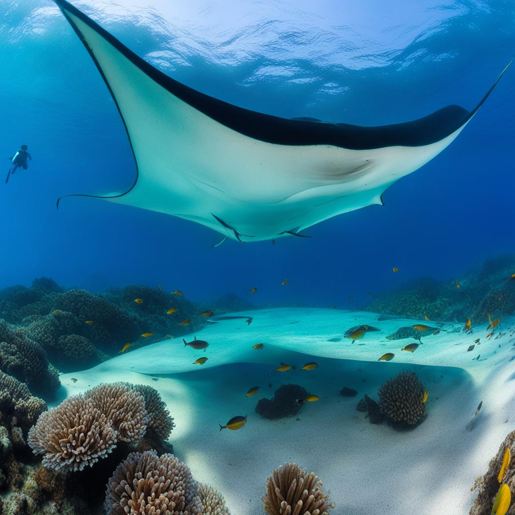 raja ampat, indonesia - witnesses a mesmerizing manta ray ballet in crystal-clear waters. 