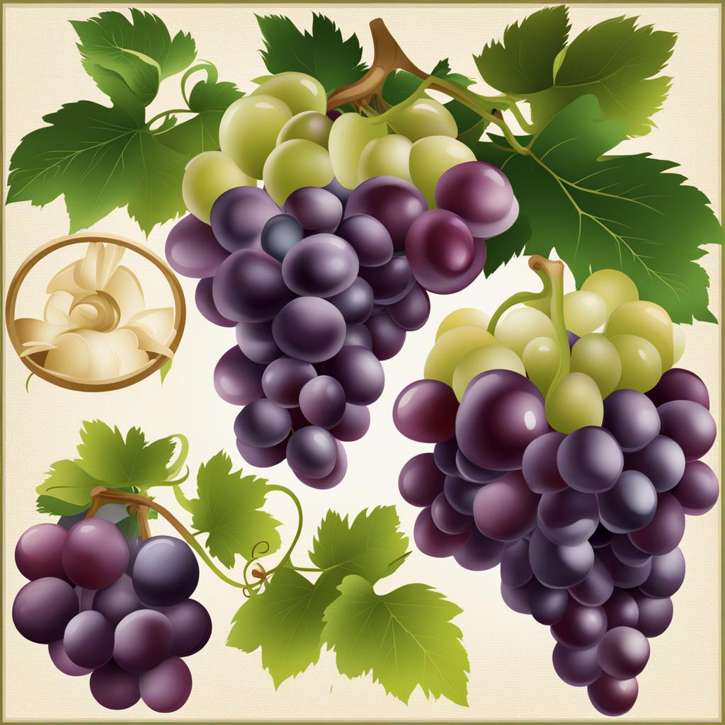 grapes clipart - luscious bunches of grapes, ready for winemaking or simply savoring 