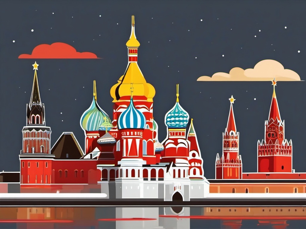 Kremlin sticker- Historic fortified complex in Moscow, , sticker vector art, minimalist design