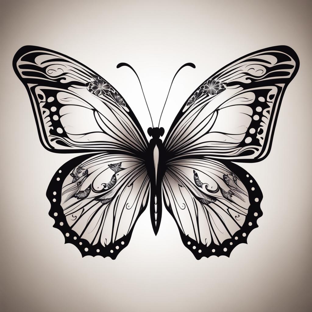 stunning butterfly tattoo design symbolizing transformation and freedom. 