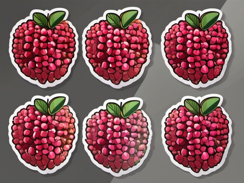 Lychee Fruit Sticker - Exotic and fragrant, a lychee fruit-patterned delight, , sticker vector art, minimalist design