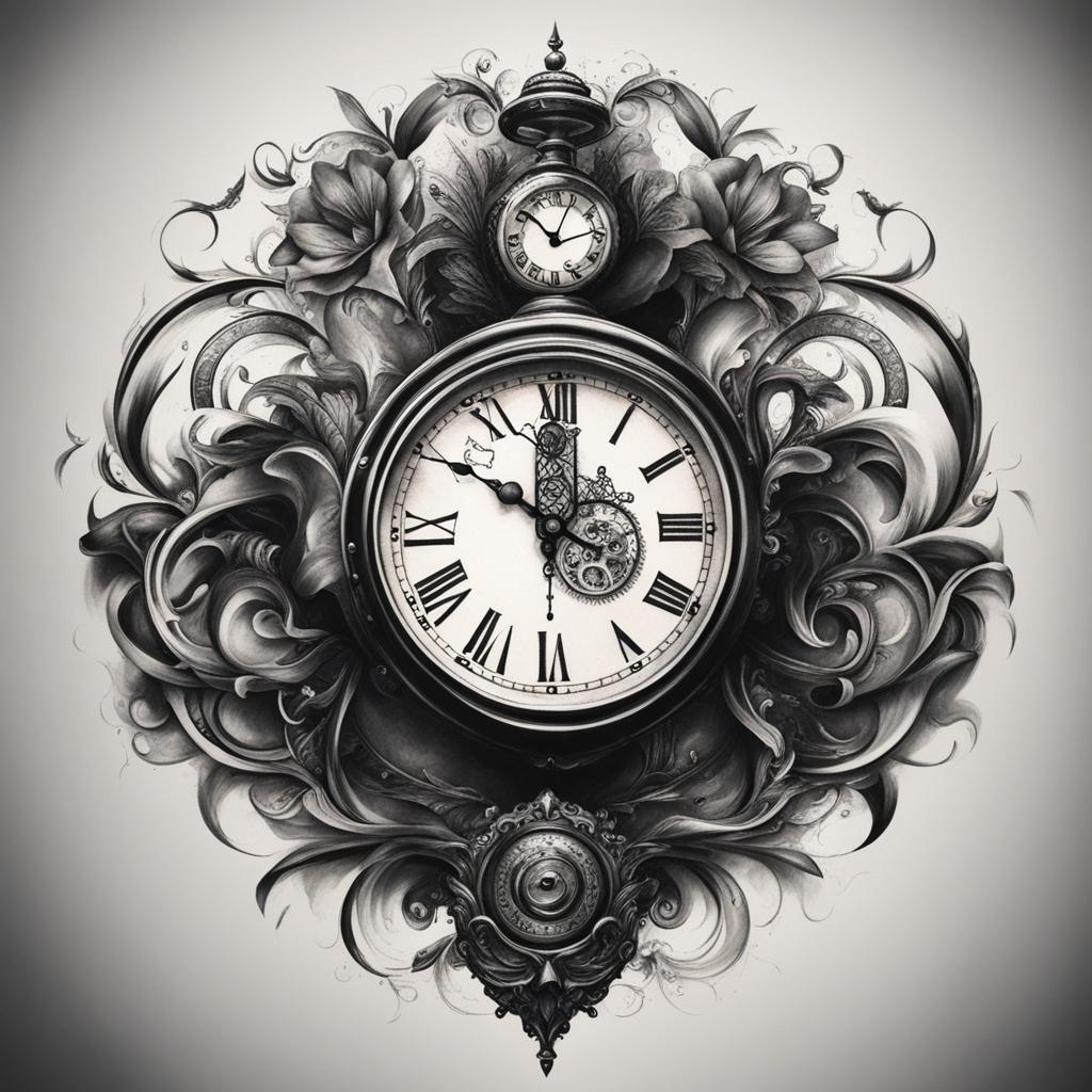 clock tattoo concepts, representing the passage of time and its significance. 