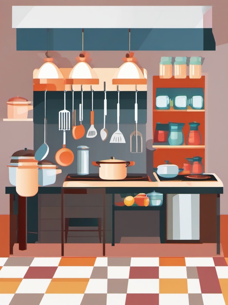 Cooking clipart - cooking class setting  vector clipart