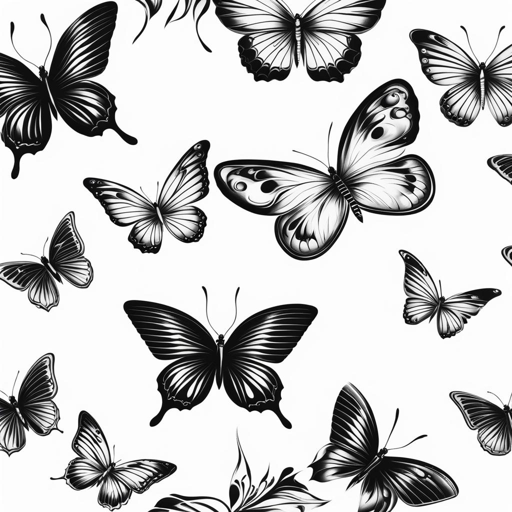 Butterfly symbol tattoo,Using butterflies as symbols in tattoo art. tattoo design, white background