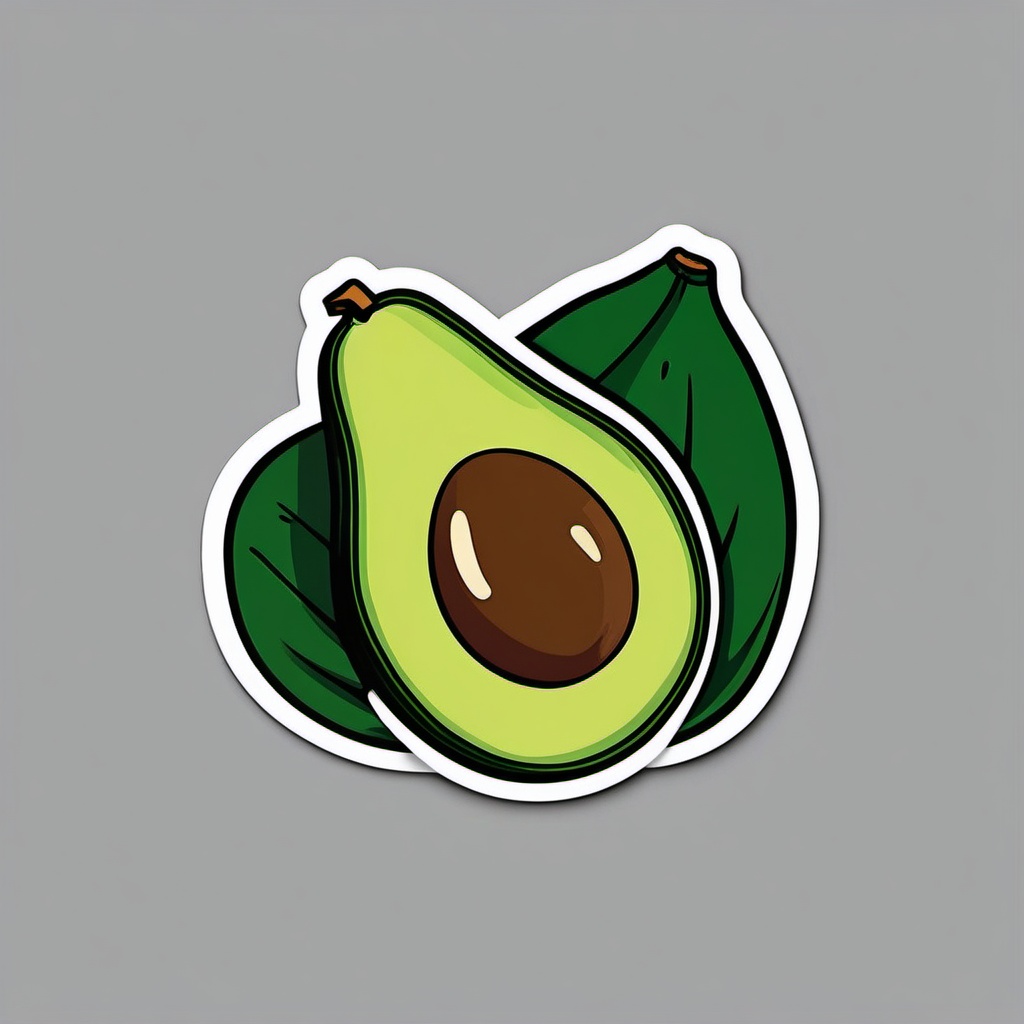 Avocado Sticker - Avocado for a trendy vibe, ,vector color sticker art,minimal