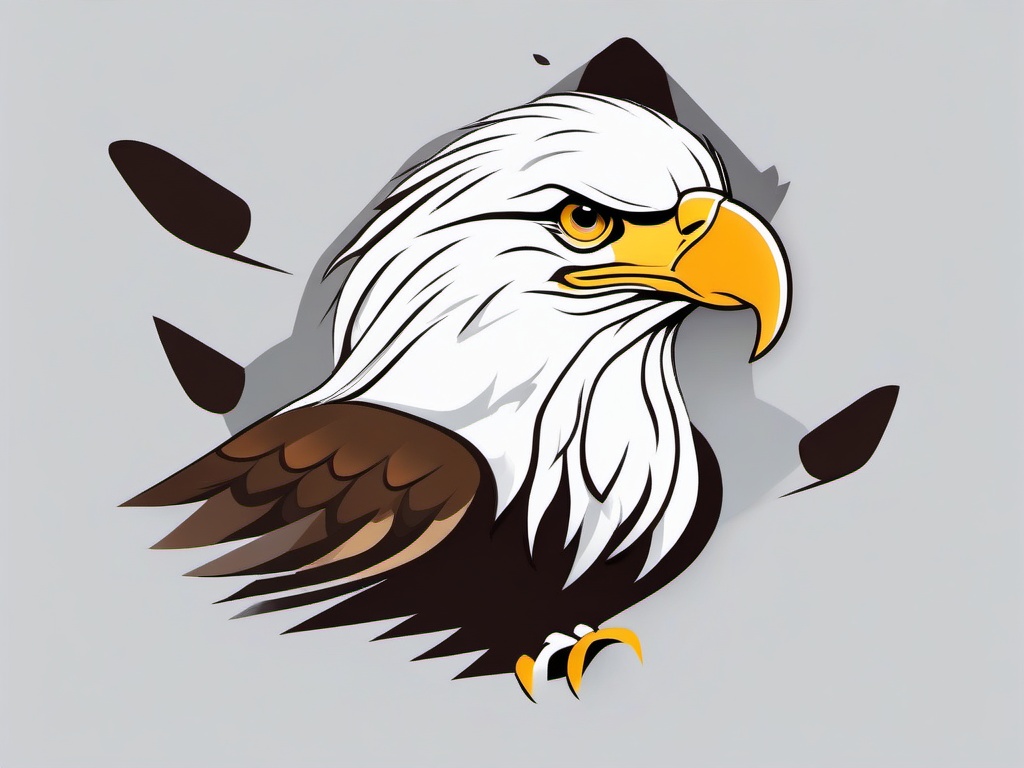 Eagle cartoon  minimal, white background