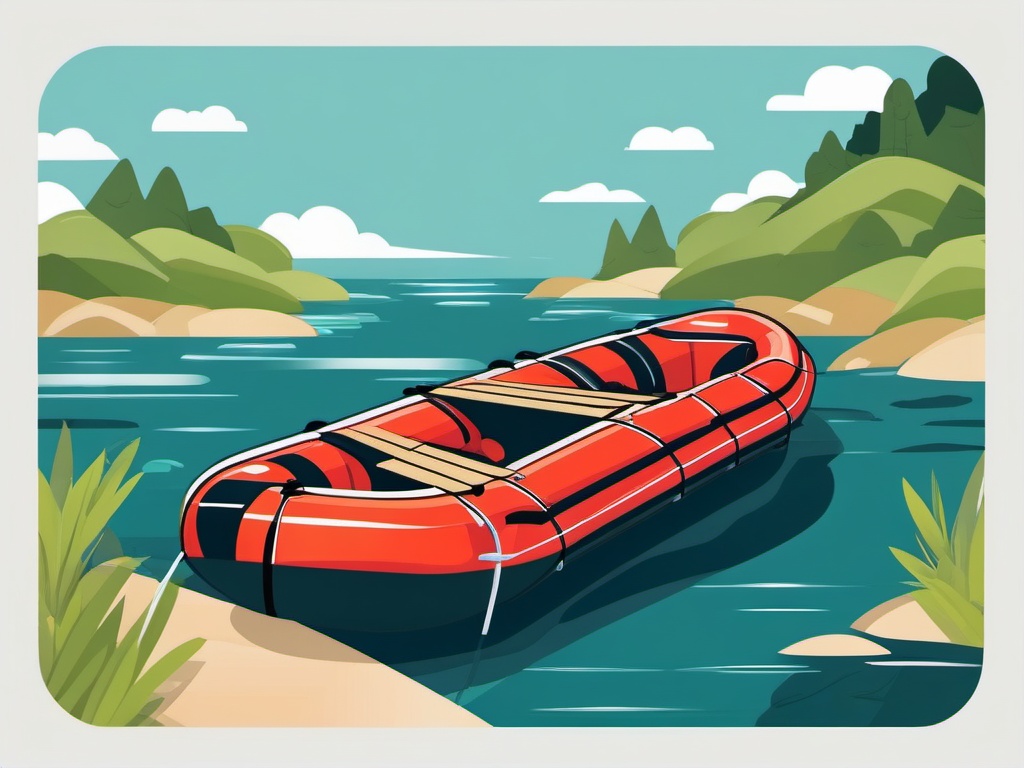 Raft Clipart - A raft for river adventures.  color vector clipart, minimal style