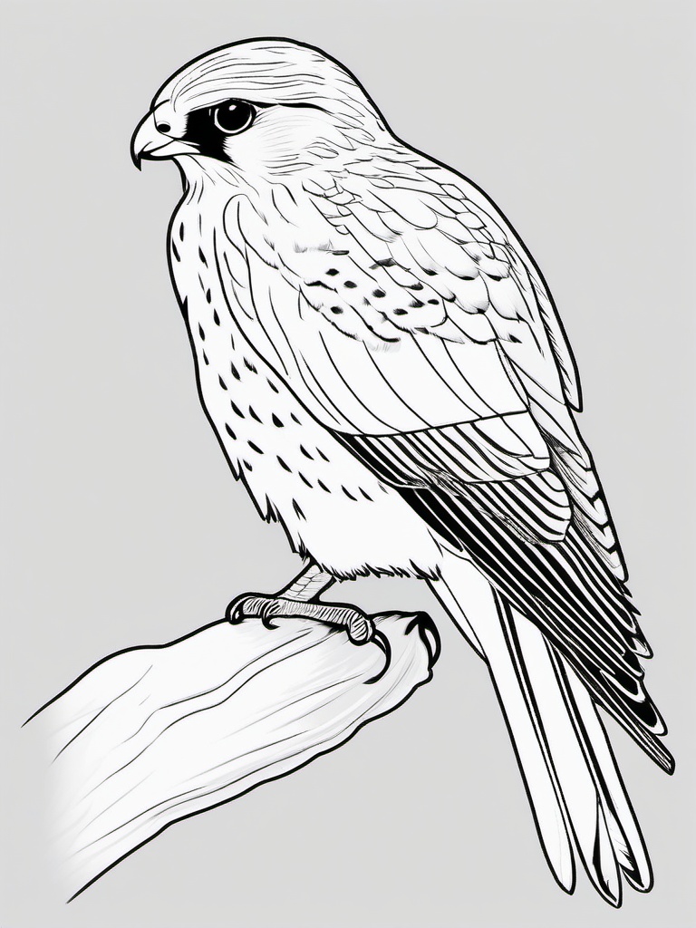 Kestrel Coloring Pages - Small Swift Falcon  minimal black outline printable sheet, coloring page