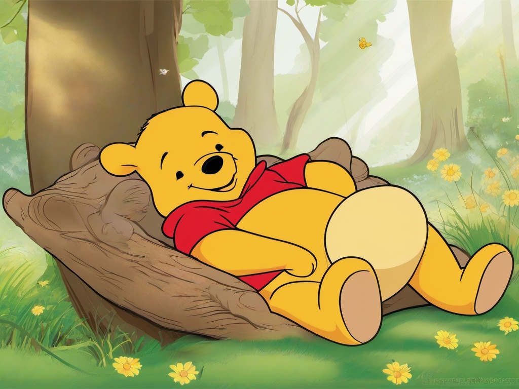 Winnie The Pooh clipart - Pooh bear on a lazy afternoon  vector clipart