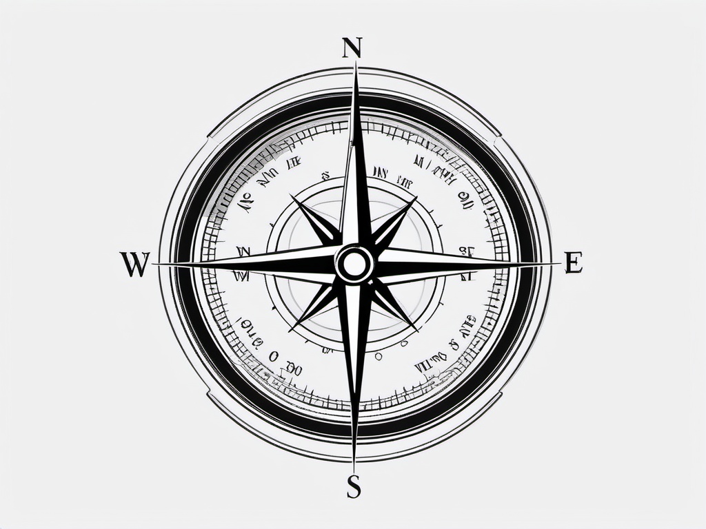 Matching Compass Tattoo - Matching compass tattoos for couples or friends.  simple vector tattoo,minimalist,white background