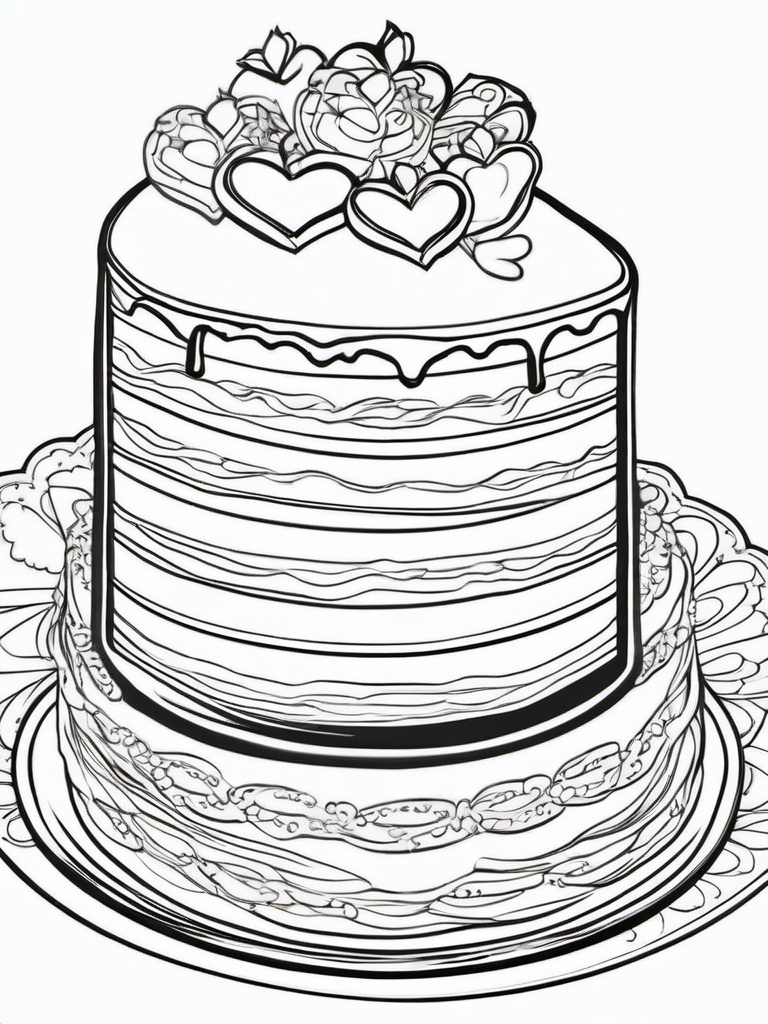 Cake Coloring Pages - Carrot cake with cream cheese frosting  simple coloring pages