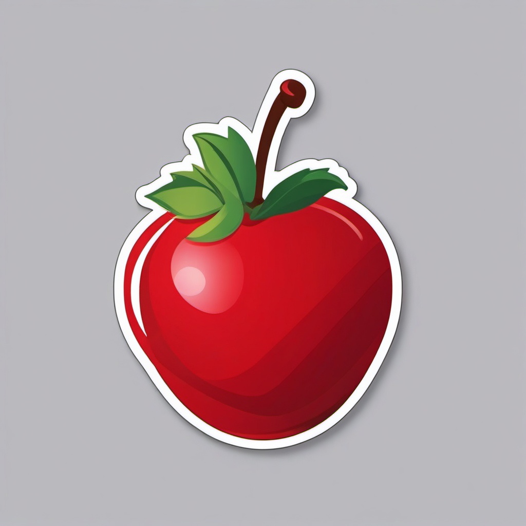 Cherry Fruit Sticker - Sweet and luscious, a cherry fruit-shaped burst, , sticker vector art, minimalist design